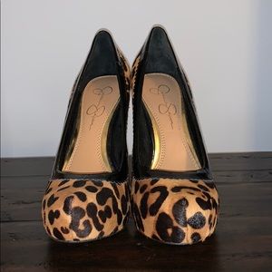 Jessica Simpson Leopard print pumps, size 7 1/2.